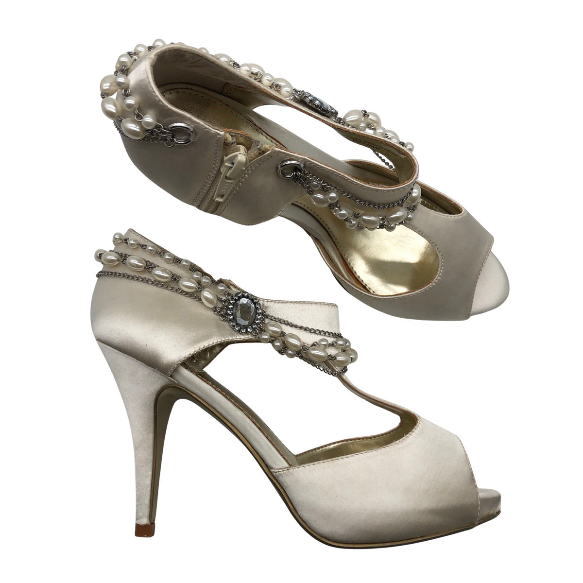 Unisex Next - Evening high heels, size 38 - Beige (1)
