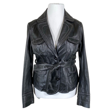 Unisex Rock'n Blue - Leather jacket, size 42 - Black ()