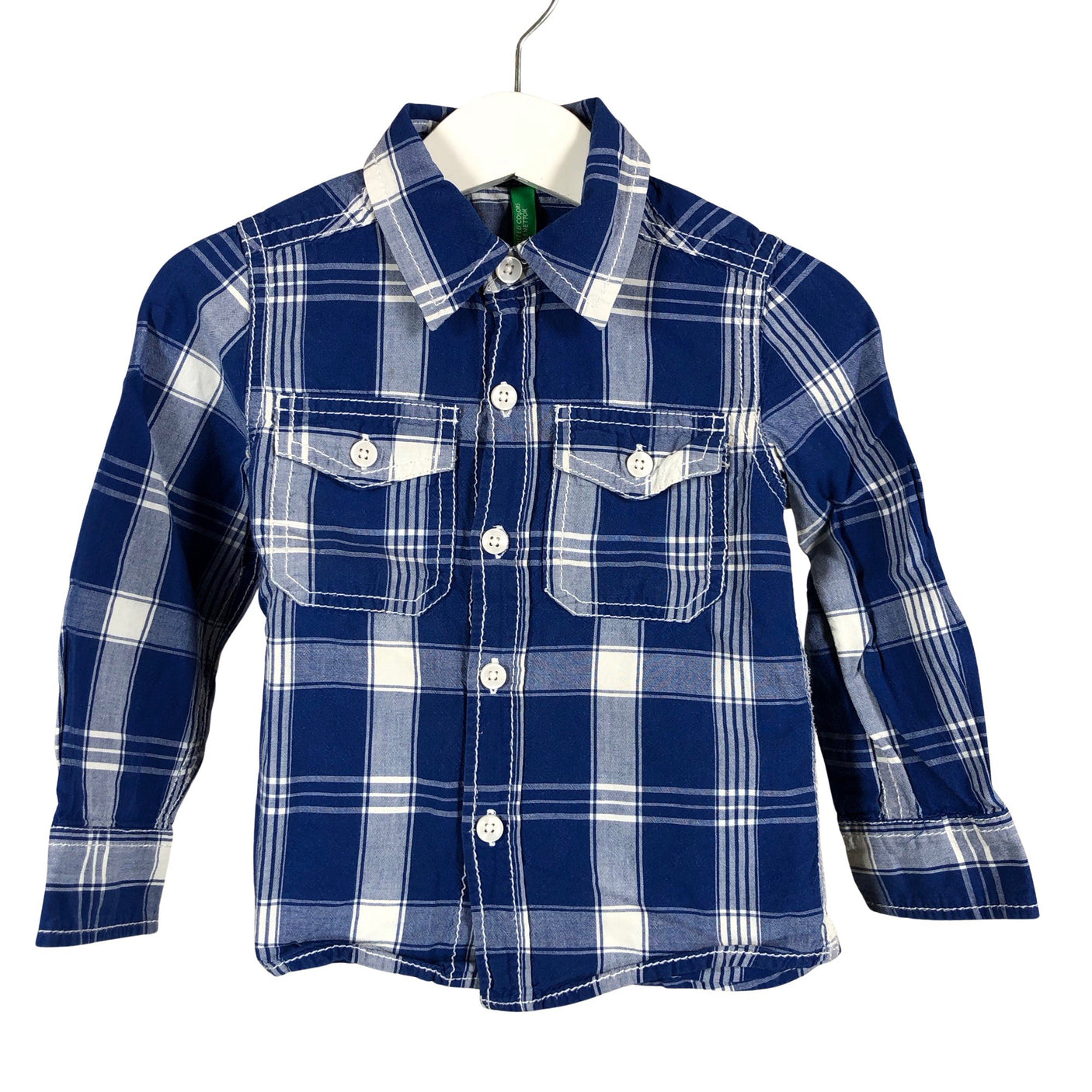 Unisex Benetton - Collared shirt, size 80 - 86 - Blue (1)