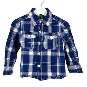 Unisex Benetton - Collared shirt, size 80 - 86 - Blue (1)
