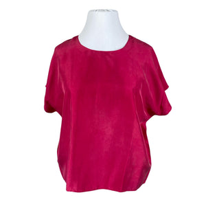 Unisex Stockmann Silk - Short-sleeved blouse, size 46 - Wine red (1)