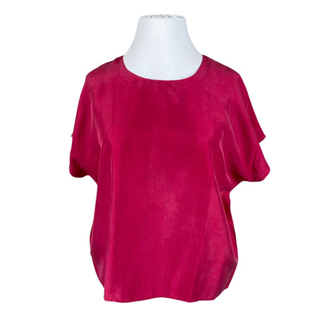 Unisex Stockmann Silk - Short-sleeved blouse, size 46 - Wine red ()