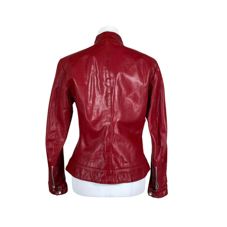 Unisex Outfit - Leather jacket, size 38 - Red (2)