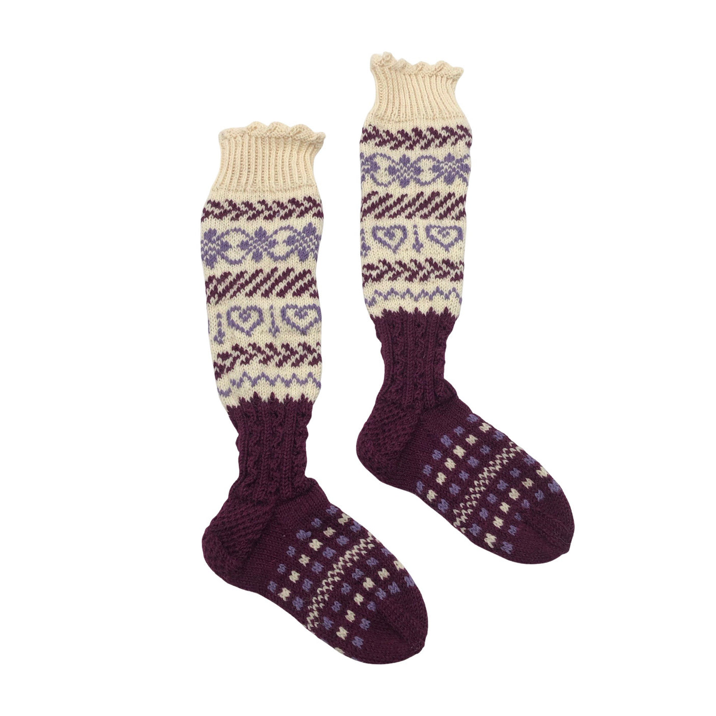 Unisex Handmade - Wool socks, size 38 - Natural white (1)