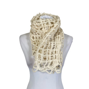 Unisex Handmade - Scarf, size Maxi - Natural white (1)