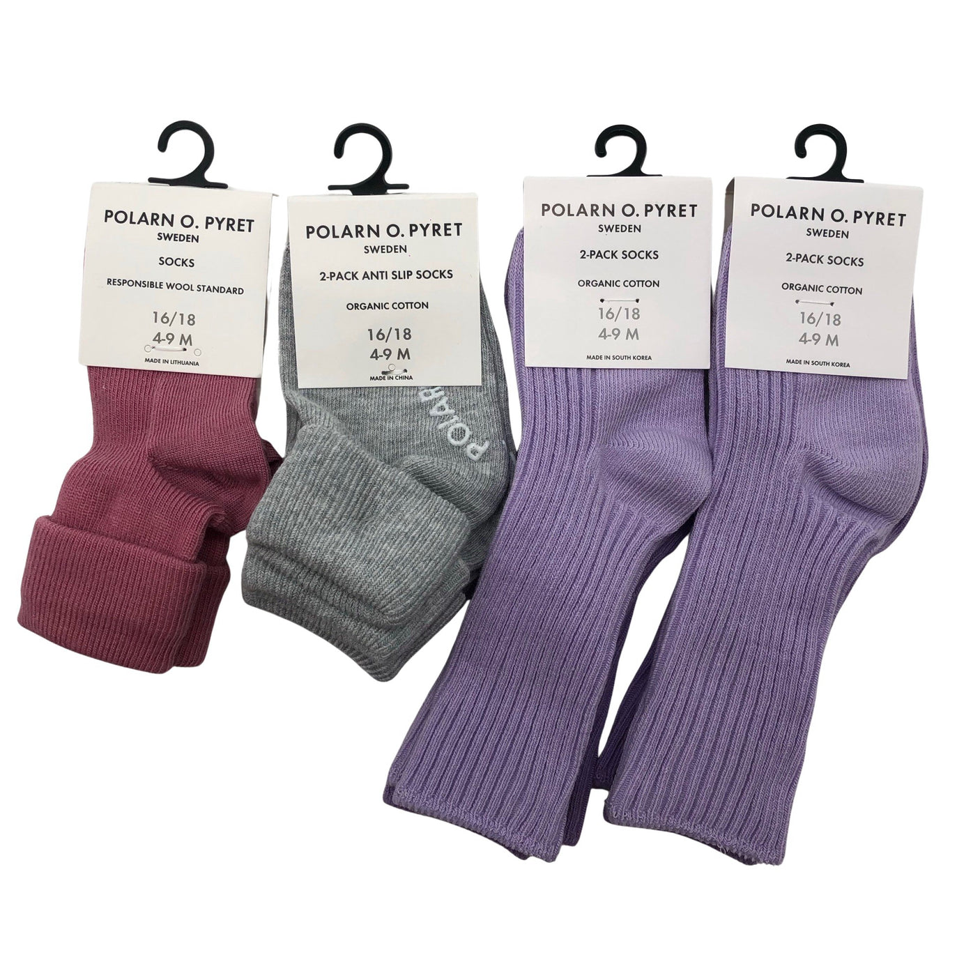 Unisex Polarn O. Pyret - Socks, size 18 - Violet (2)