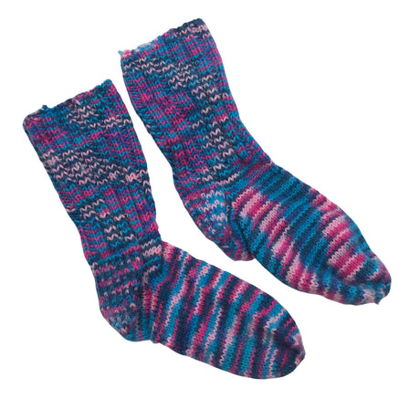 Unisex Handmade - Wool socks, size 35 - Blue ()