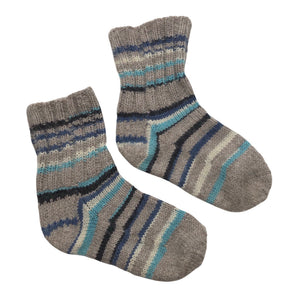 Unisex Handmade - Wool socks, size 35 - Gray (1)