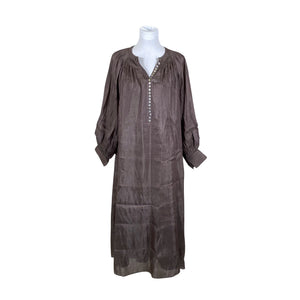Unisex Massimo Dutti - Schiffon dress, size 40 - Brown (1)