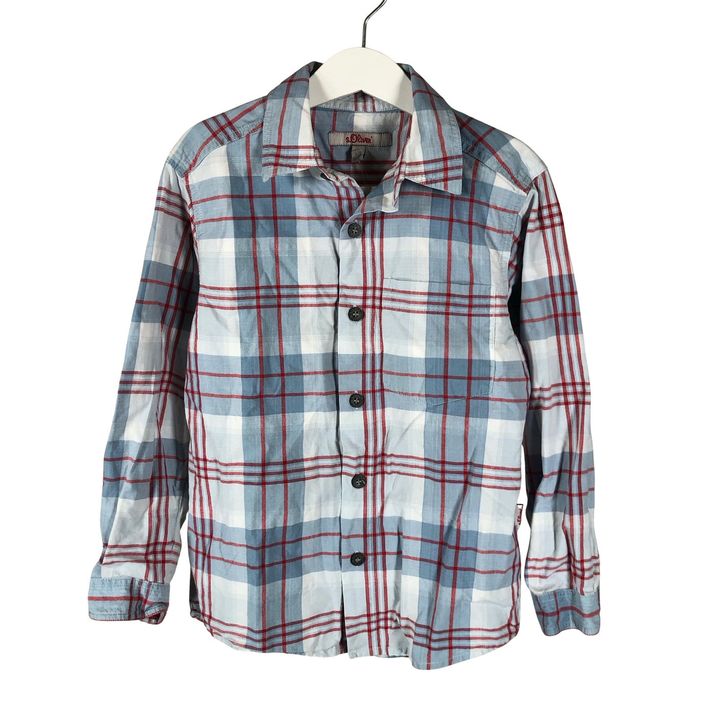 Unisex s.Oliver - Collared shirt, size 122 - 128 - Light blue (1)