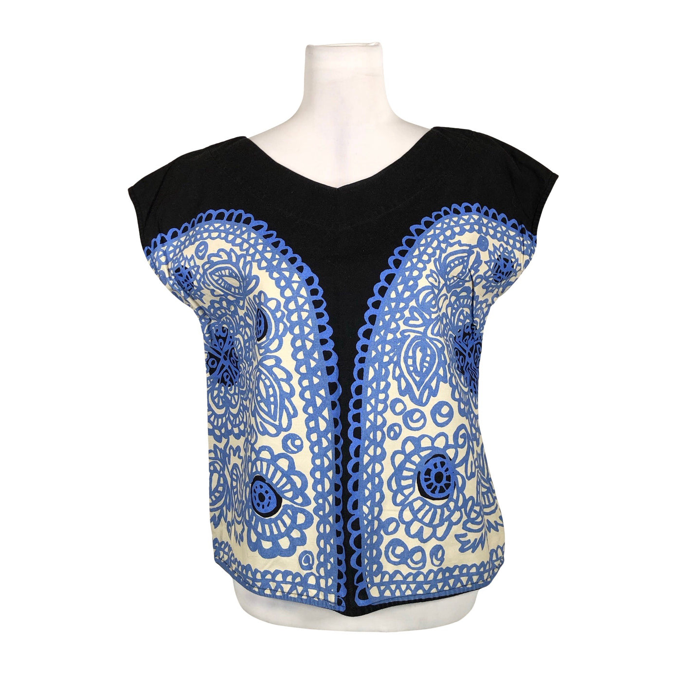 Unisex Marimekko - Short-sleeved blouse, size 38 - Beige (1)