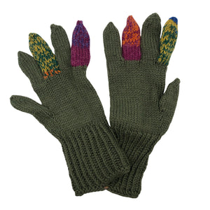 Unisex Handmade - Gloves, size No size - Green (1)
