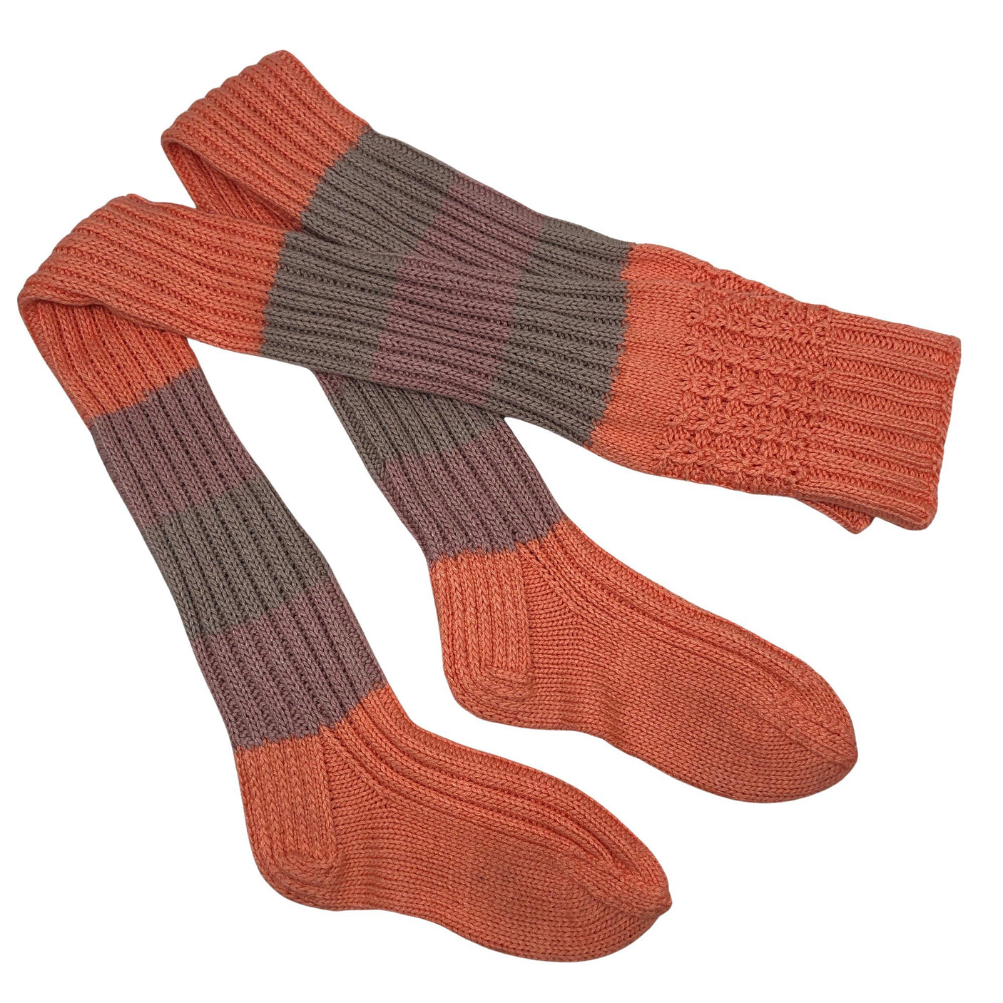 Unisex Handmade - Wool socks, size 38 - Orange (1)