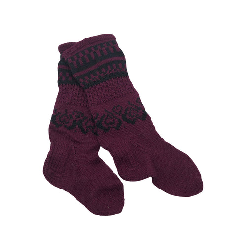 Unisex Handmade - Wool socks, size 39 - Wine red ()
