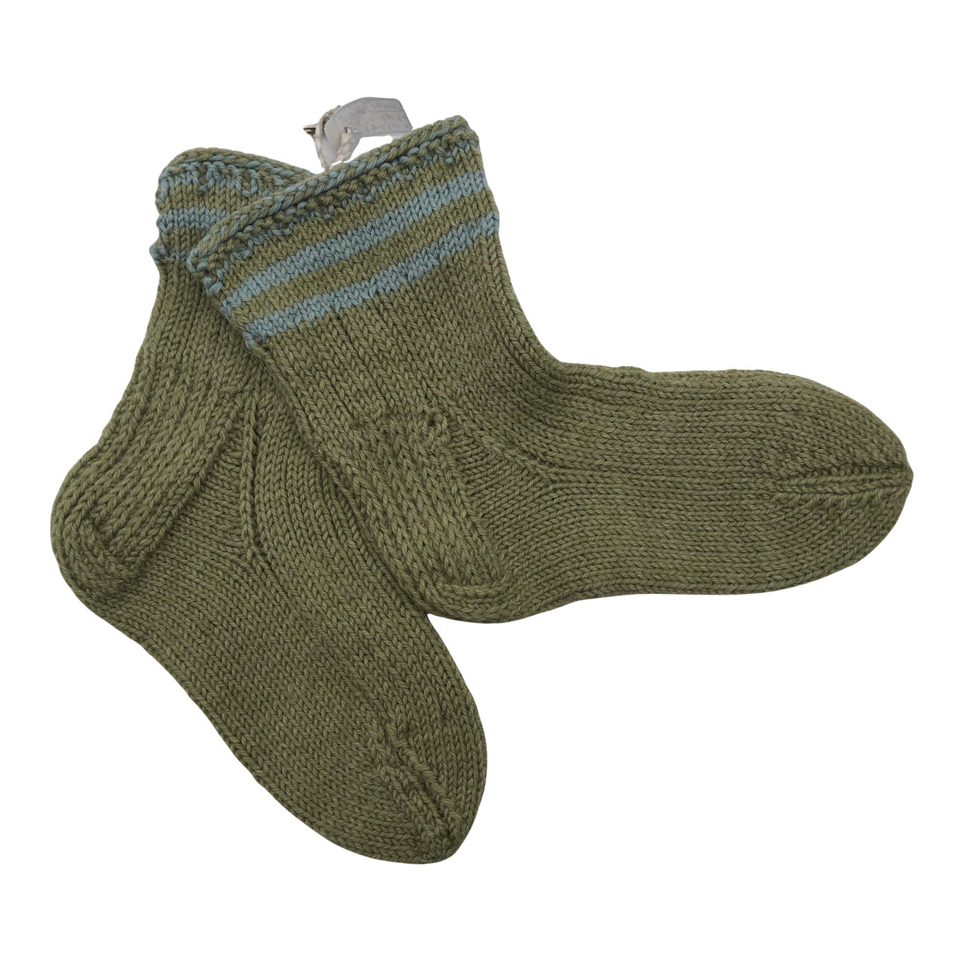 Unisex Handmade - Wool socks, size 38 - Green (1)