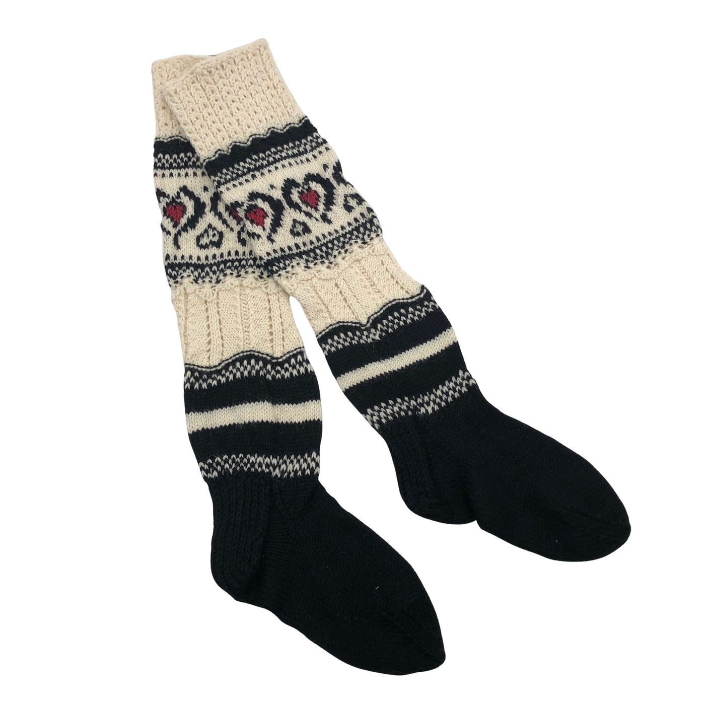Unisex Handmade - Wool socks, size 39 - Black (1)