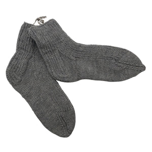 Unisex Handmade - Wool socks, size 39 - Gray (1)