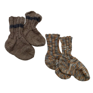 Unisex Handmade - Wool socks, size 26 - Brown (1)
