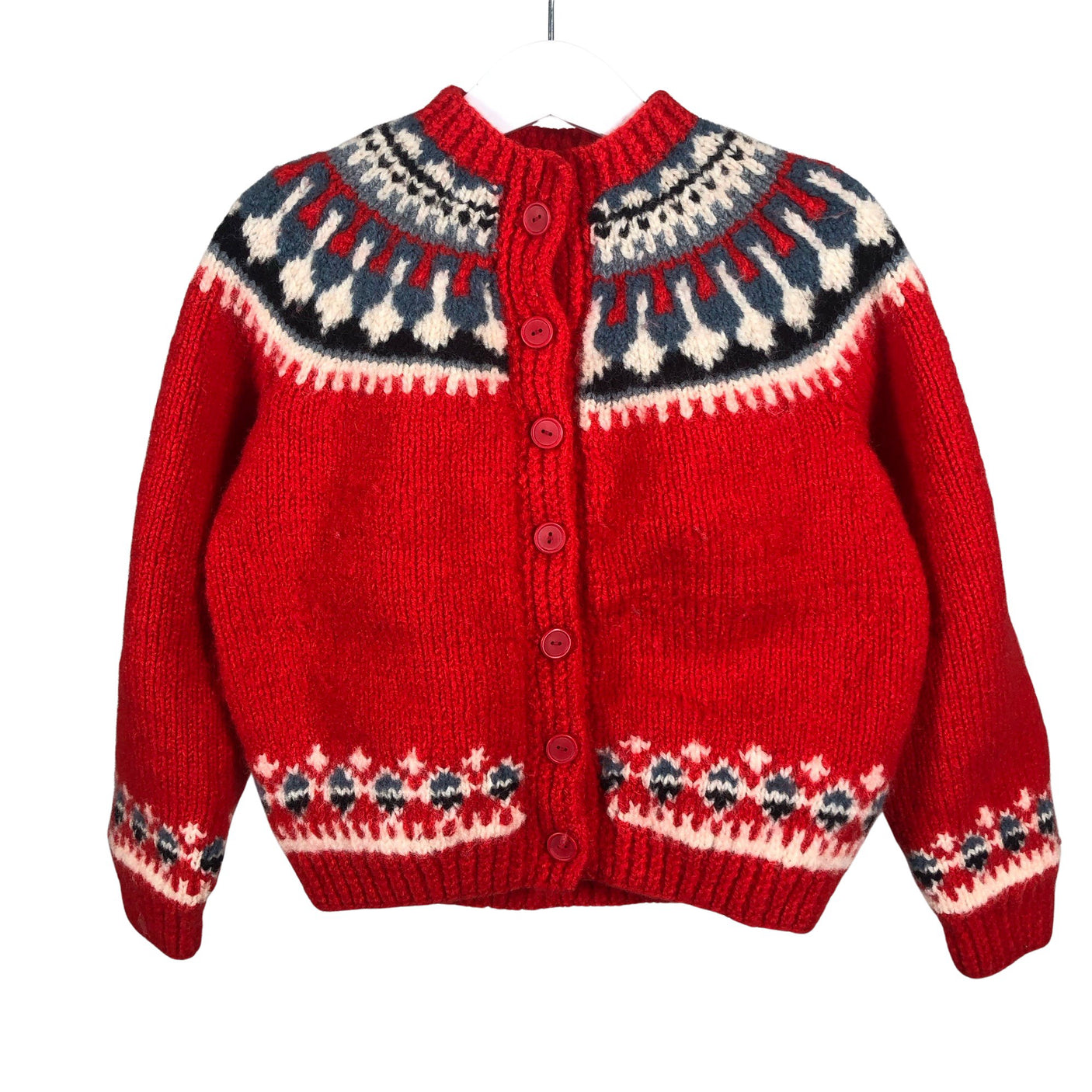 Unisex Handmade - Cardigan, size 110 - 116 - Red (1)