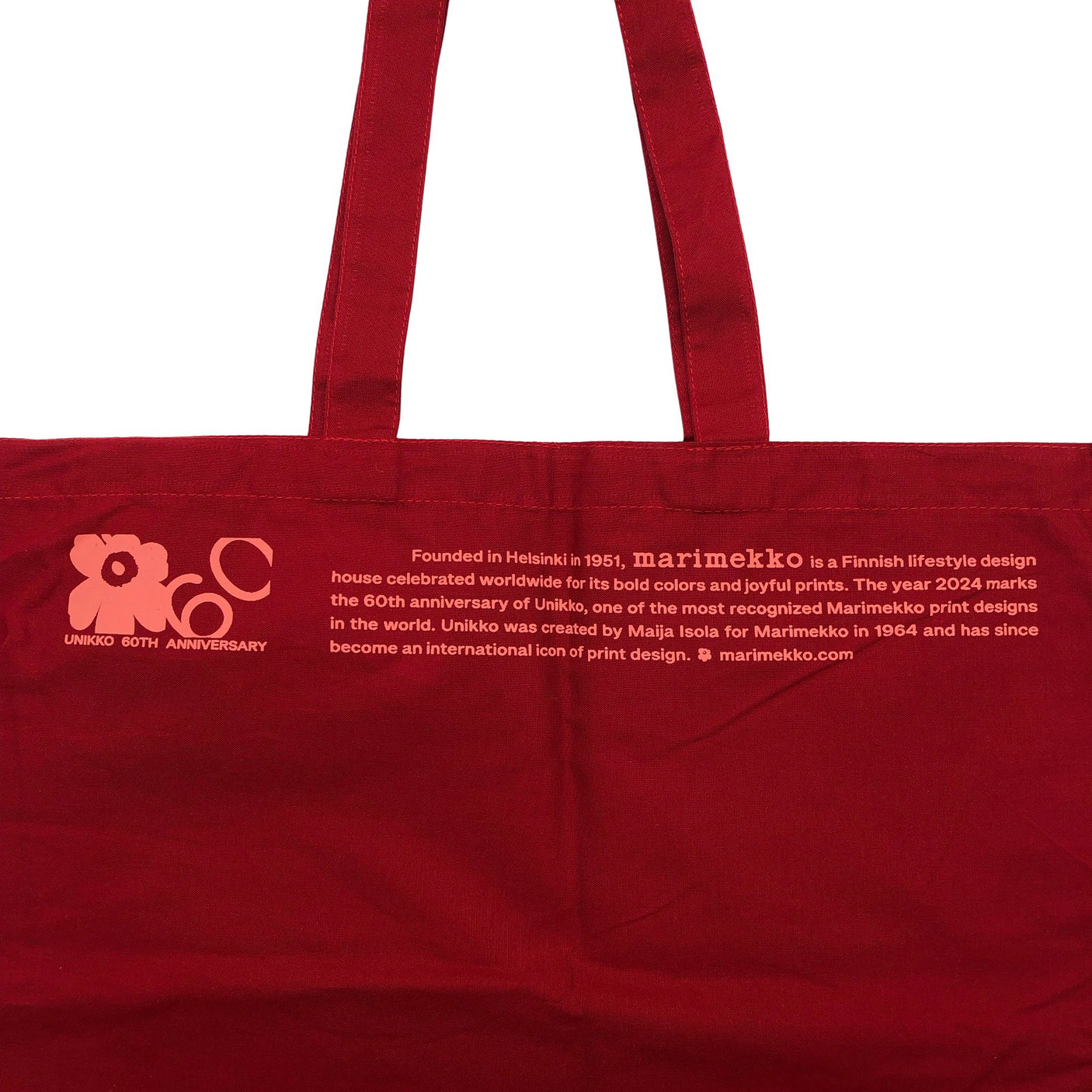 Unisex Marimekko - Shopping bag, size Maxi - Wine red (2)
