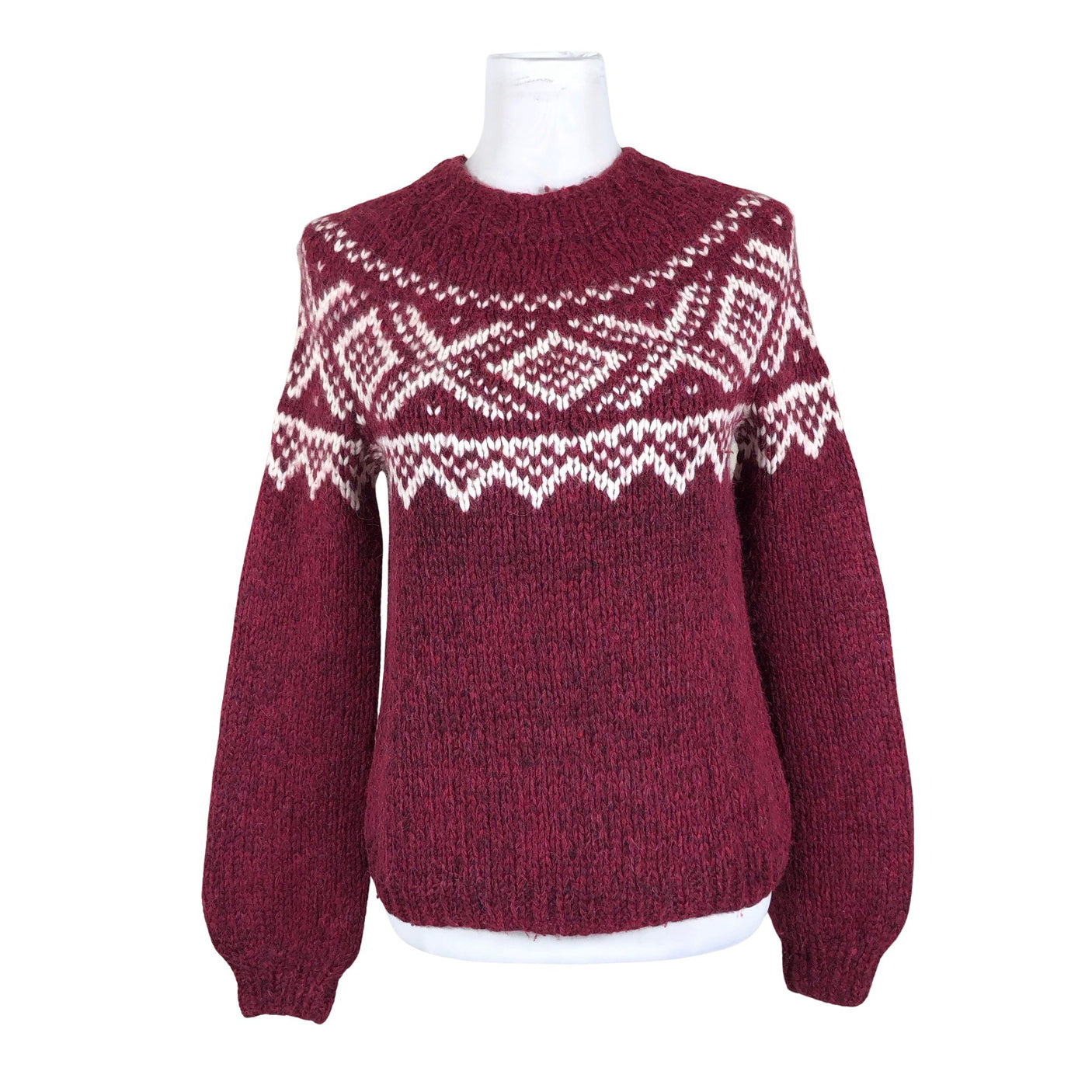 Unisex Handmade - Sweater, size 36 - Wine red (1)