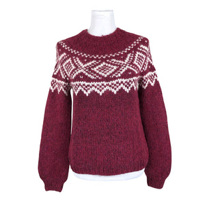 Unisex Handmade - Sweater, size 36 - Wine red (1)