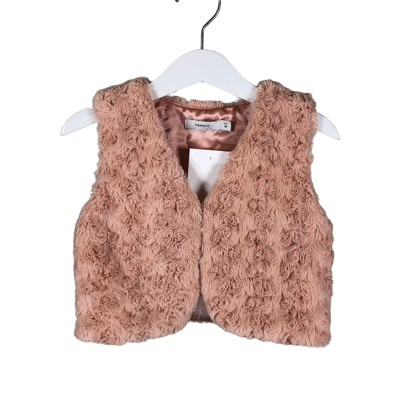 Unisex Name It - Faux fur vest, size 92 - 98 - Light pink (1)