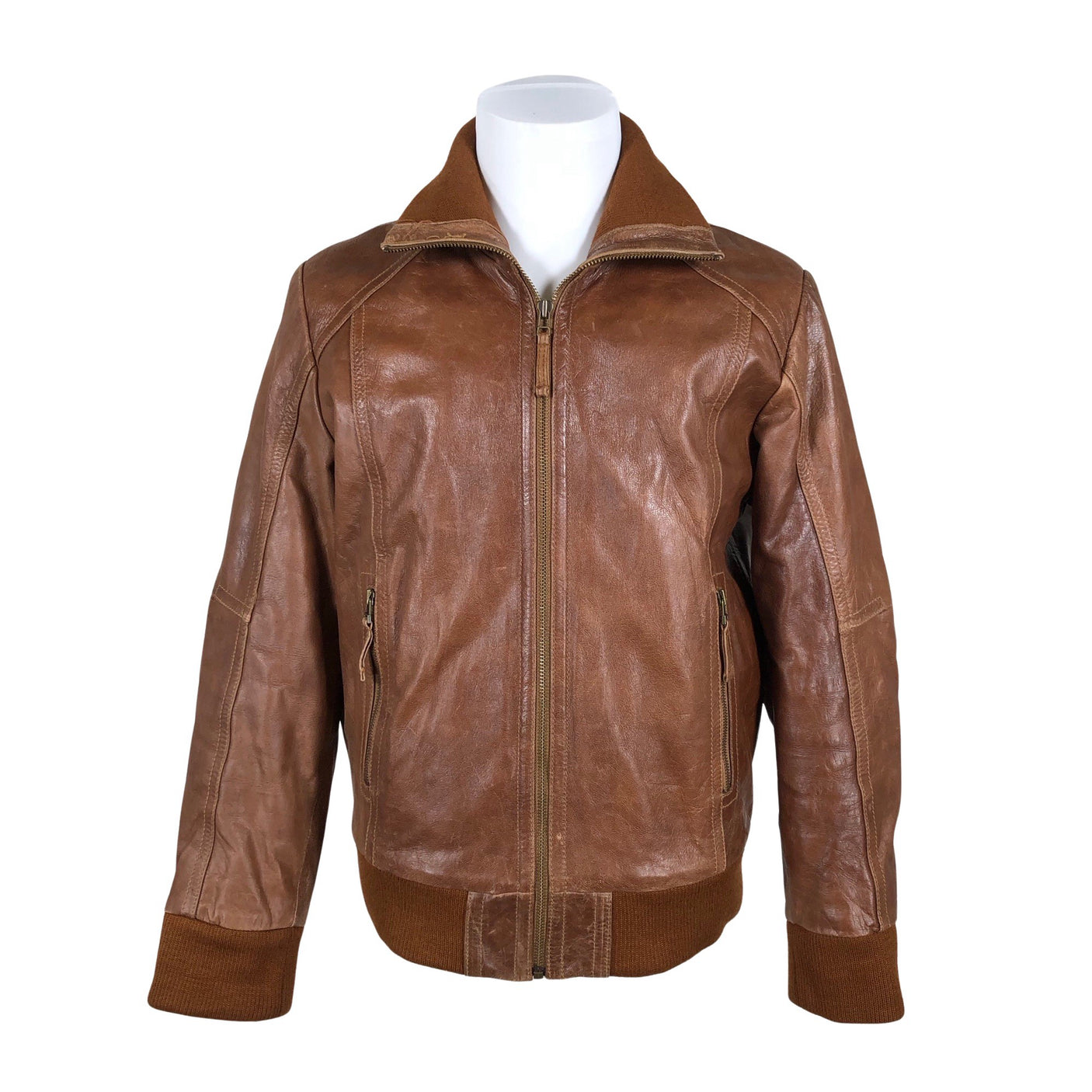 Unisex Saki - Leather jacket, size L - Brown (3)
