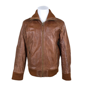 Unisex Saki - Leather jacket, size L - Brown (3)