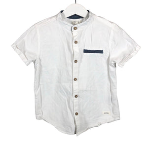 Unisex Newbie - Collared shirt, size 110 - 116 - White (1)