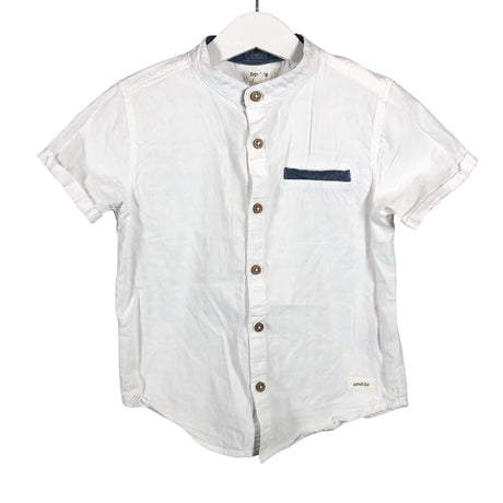 Unisex Newbie - Collared shirt, size 110 - 116 - White ()