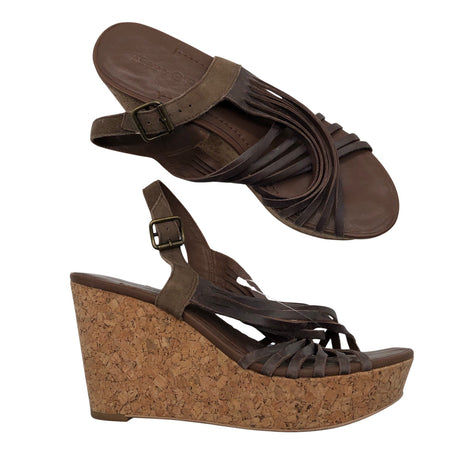 Unisex Marc O'Polo - Wedge sandals, size 37 - Brown ()