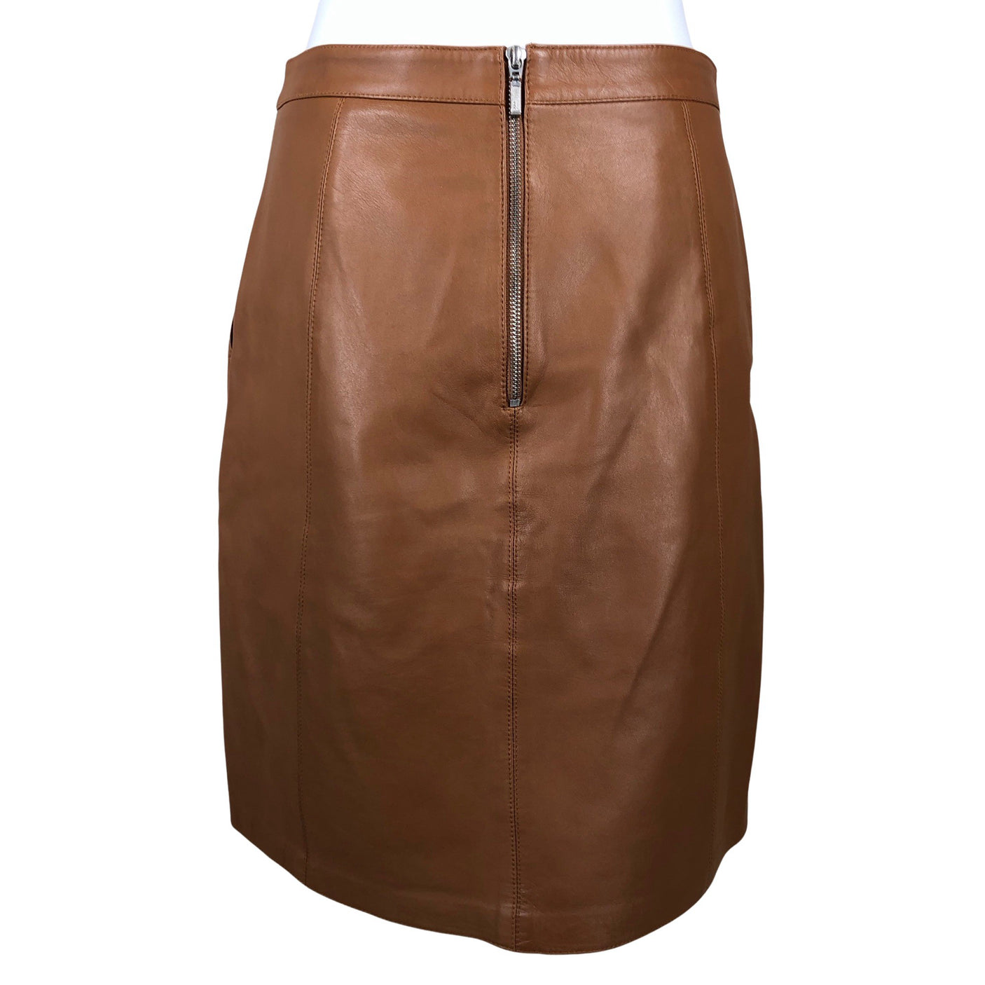 Unisex Your Face - Leather skirt, size 38 - Brown (2)