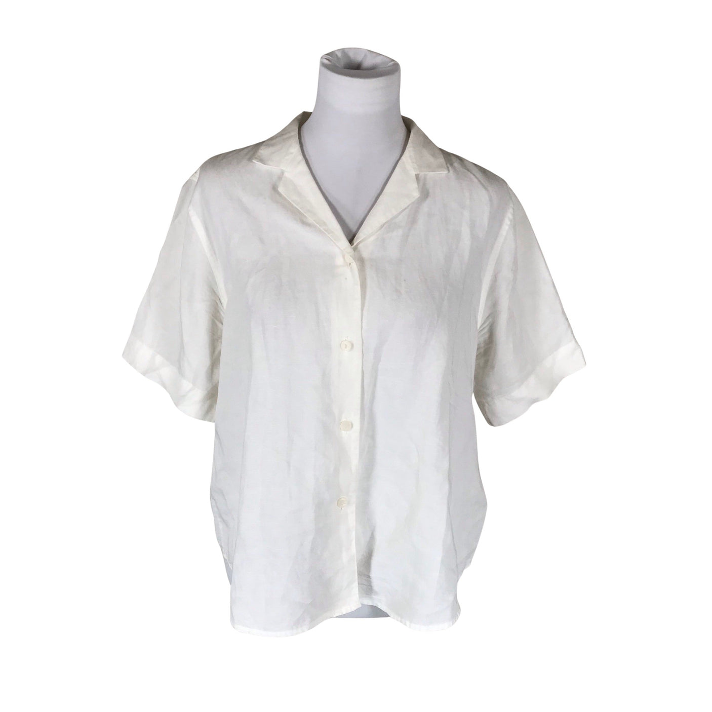 Unisex Uniqlo - Short-sleeved blouse, size 38 - White (1)