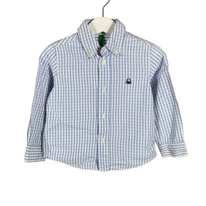 Unisex Benetton - Collared shirt, size 86 - 92 - White (1)
