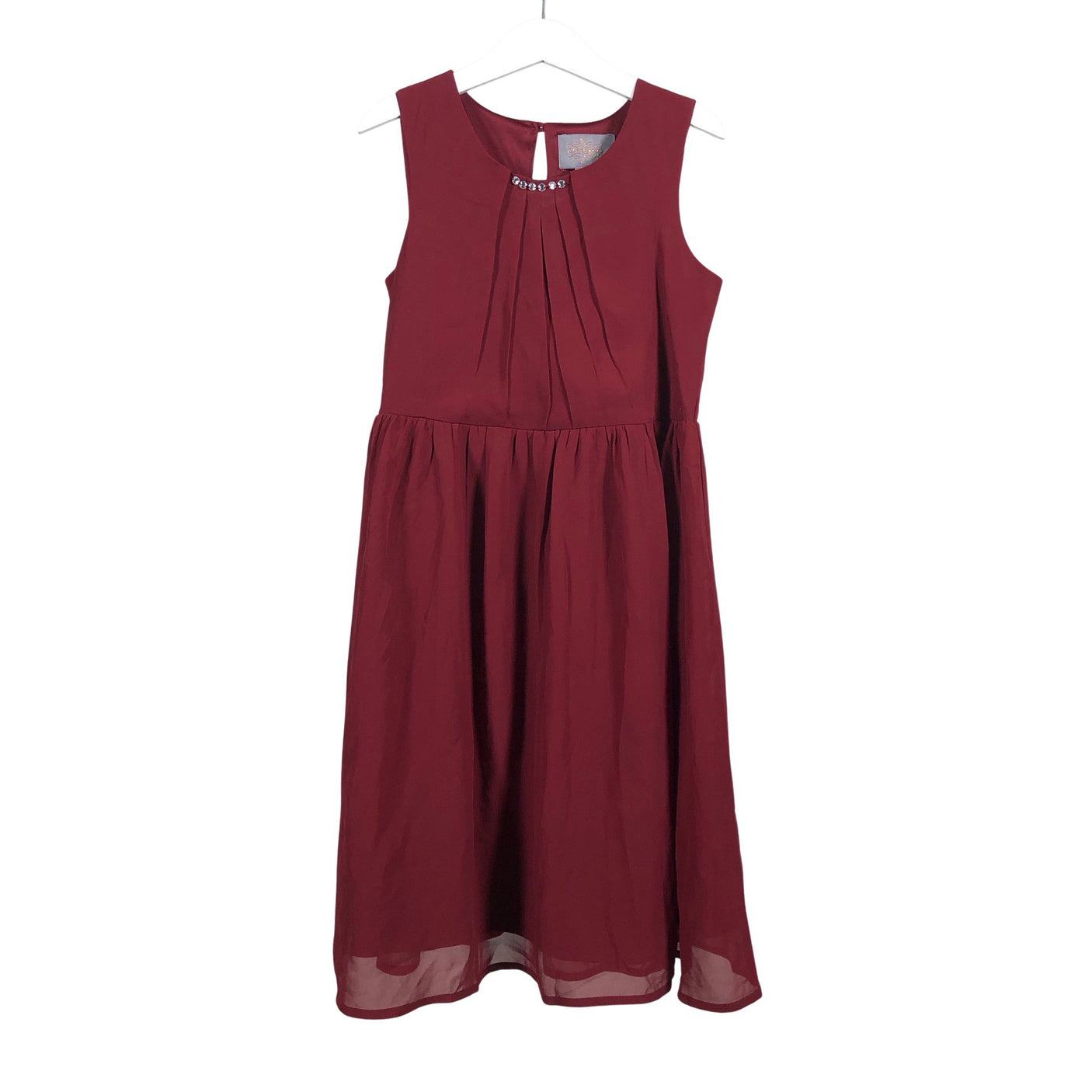 Unisex Cream - Schiffon dress, size 128 - 134 - Wine red (1)