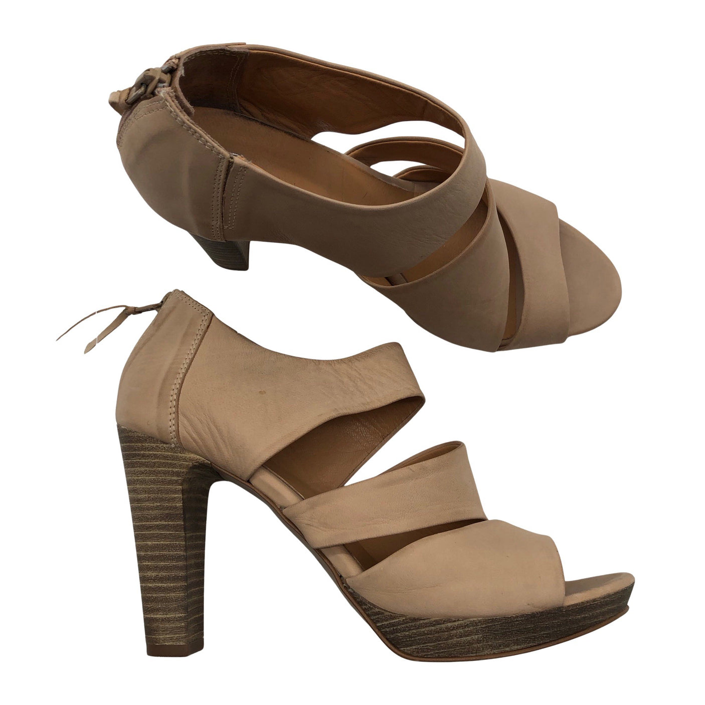 Unisex Rizzo - Open toe high heel shoes, size 39 - Beige (1)