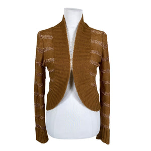 Unisex Soyaconcept - Knit bolero jacket, size 38 - Brown (1)