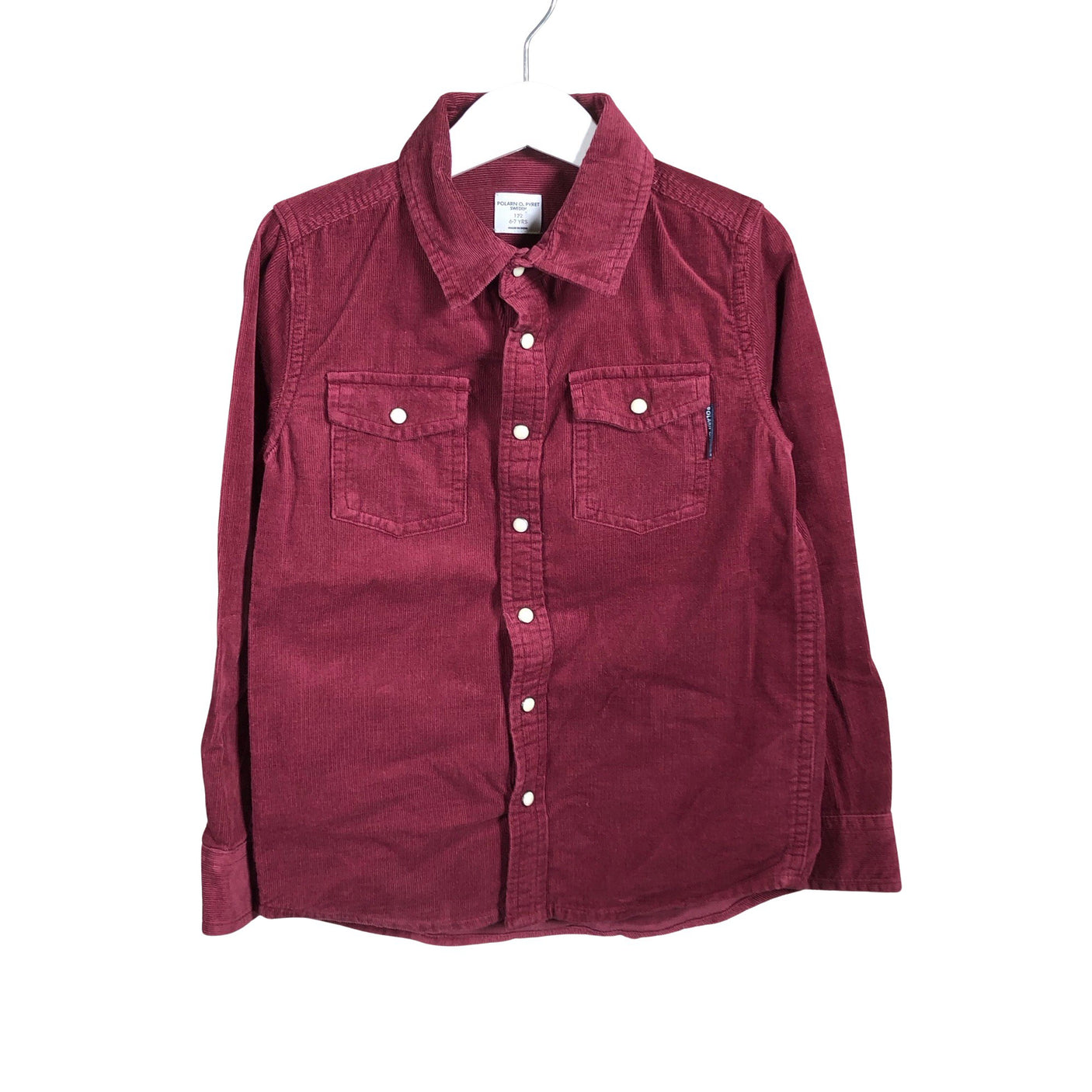 Unisex Polarn O. Pyret - Collared shirt, size 116 - 122 - Wine red (1)