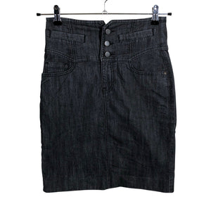 Unisex Lindex - Denim skirt, size 36 - Black (1)