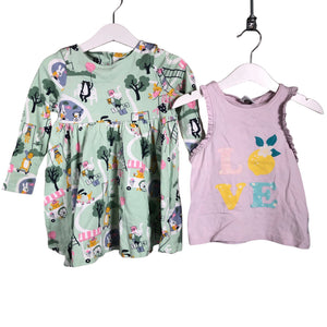 Unisex Polarn O. Pyret - Tricot dress, size 92 - 98 - Green (1)