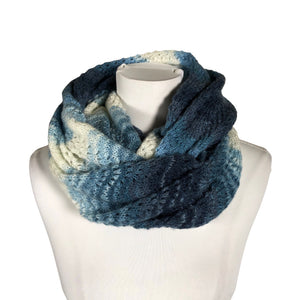 Unisex Handmade - Circle scarf, size Midi - Blue (1)