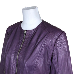 Unisex Saki - Leather jacket, size 40 - Violet (3)