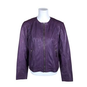 Unisex Saki - Leather jacket, size 40 - Violet (1)