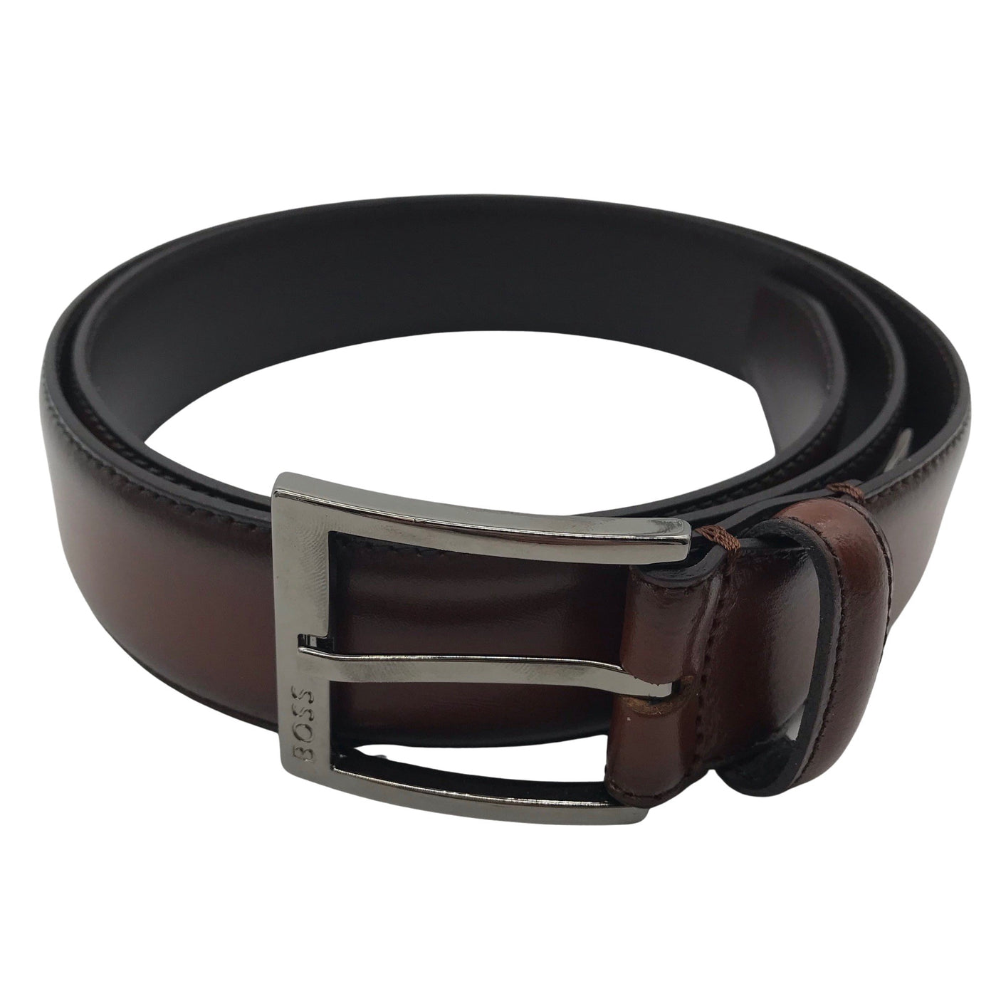 Unisex Hugo Boss - Leather belt, size Ei kokoa - Brown (1)