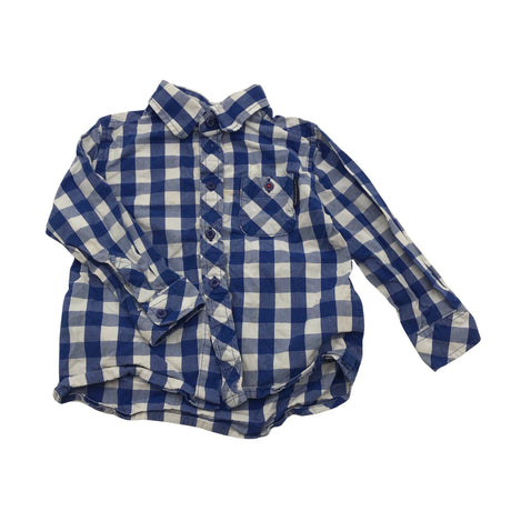 Unisex Polarn O. Pyret - Collared shirt, size 80 - 86 - Green ()