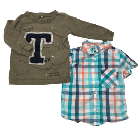 Unisex Polarn O. Pyret - Collared shirt, size 74 - 80 - Gray ()
