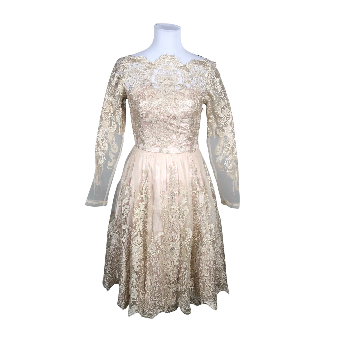 Unisex Chi Chi London - Party dress, size 36 - Beige (1)