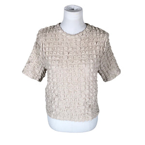 Unisex Lindex - Short-sleeved blouse, size 40 - Beige (1)