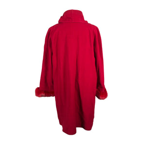 Unisex Scandinavian Look - Wool coat, size 46 - Red (2)